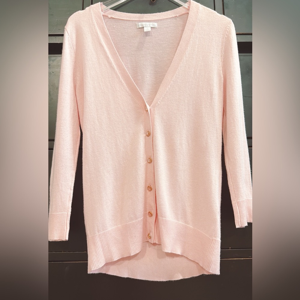 New York & Company Light Pink Cardigan with diamond buttons - Picture 5 of 7
